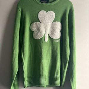 Traditional craft heritage green shamrock sweater size medium